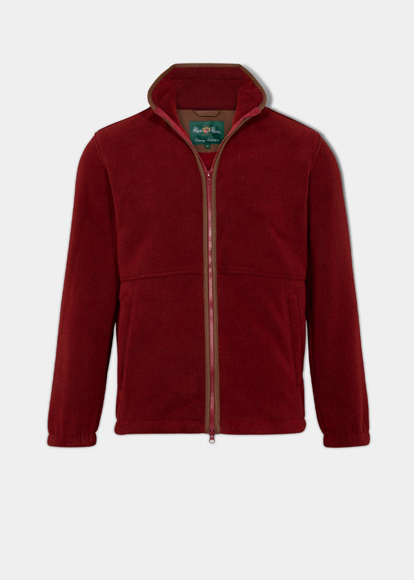 alan paine Aylsham Men's Fleece Jacket In Bloodstone - Regular Fit