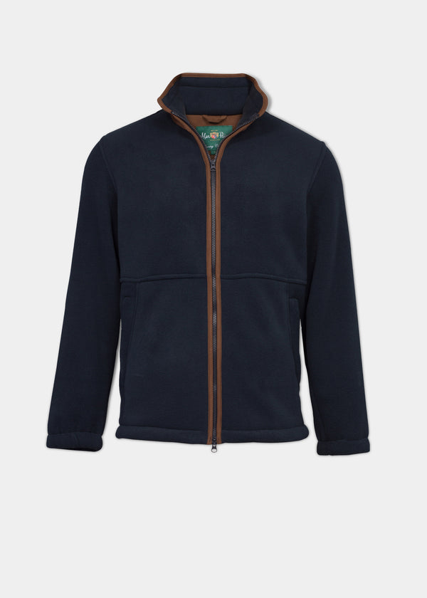 alan paine Aylsham Men's Fleece Jacket In Dark Navy - Regular Fit