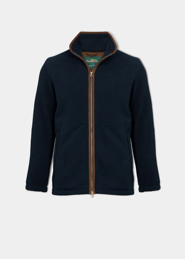 alan paine Aylsham Men's Fleece Windblock In Dark Navy - Regular Fit