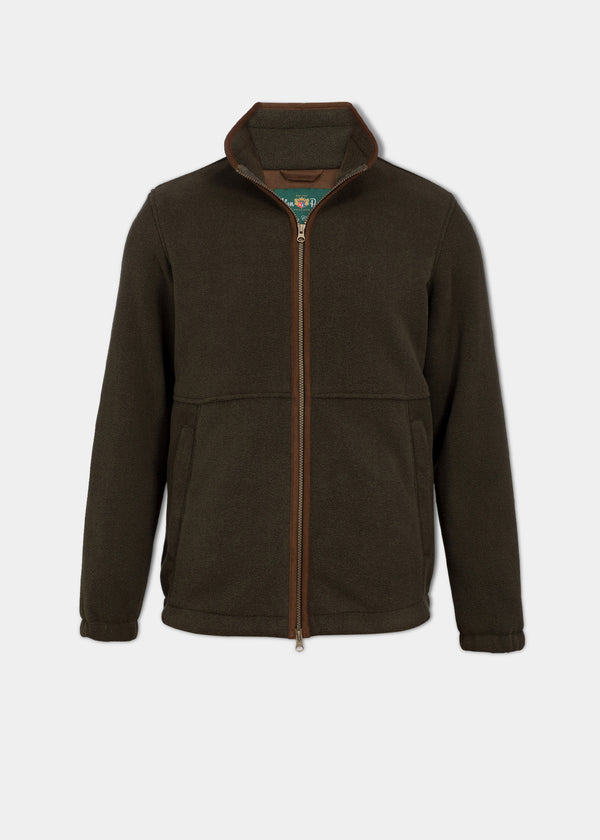 alan paine Aylsham Men's Fleece Windblock In Green - Regular Fit