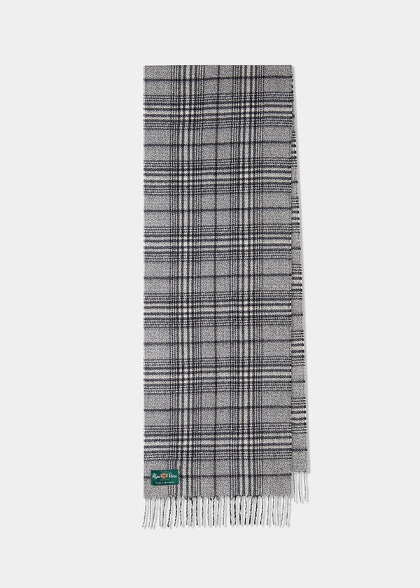 alan paine Bower Dogtooth Plaid Cashmere Scarf In Derby