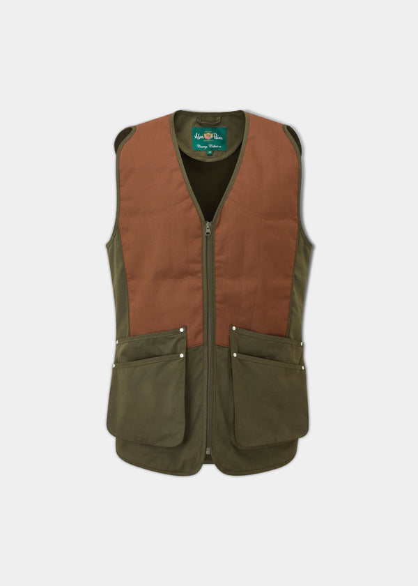 alan paine Bredon Men's Shooting Waistcoat In Olive - Regular Fit