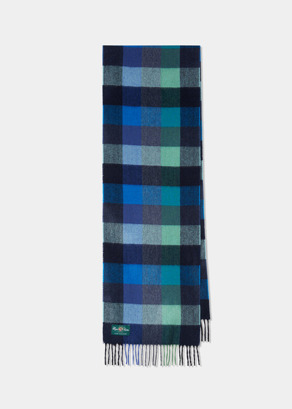 alan paine Buckle Cashmere Herringbone Square In Turquoise