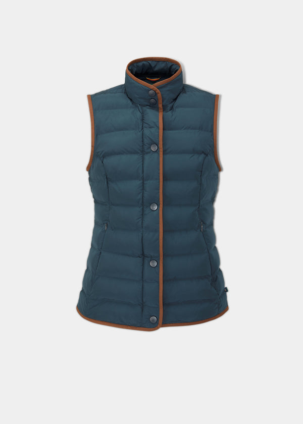 alan paine Calsall Ladies Quilted Gilet In Navy - Regular Fit