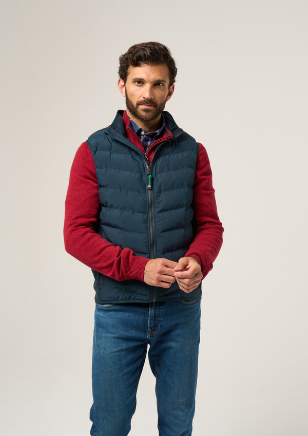Alan Paine Calsall Men's Hybrid Gilet In Navy - Regular Fit