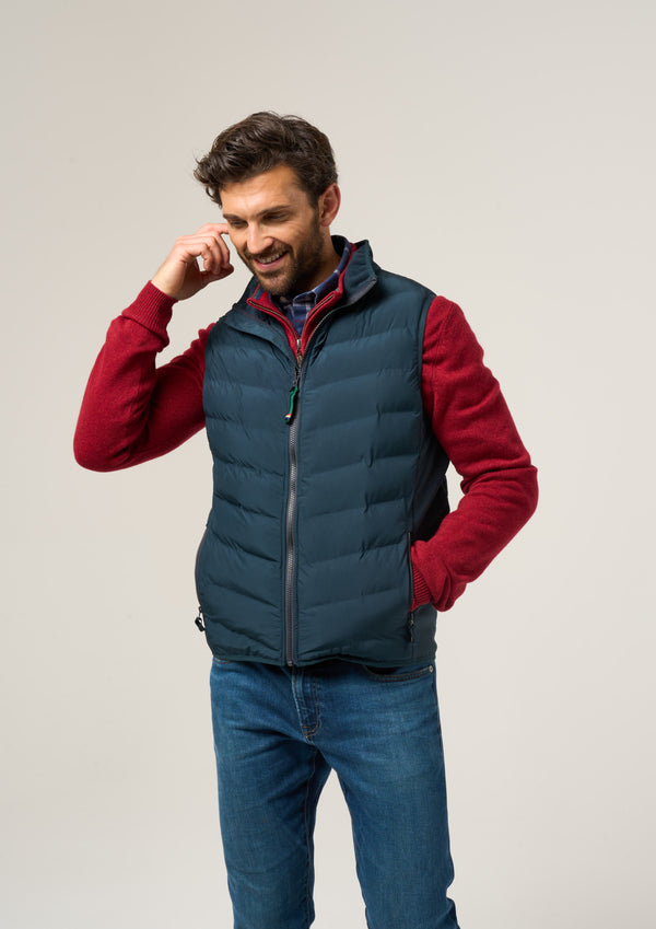 Alan Paine Calsall Men's Hybrid Gilet In Navy - Regular Fit