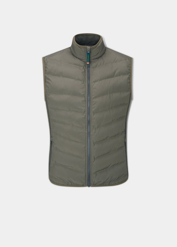 alan paine Calsall Men's Hybrid Gilet In Olive - Regular Fit