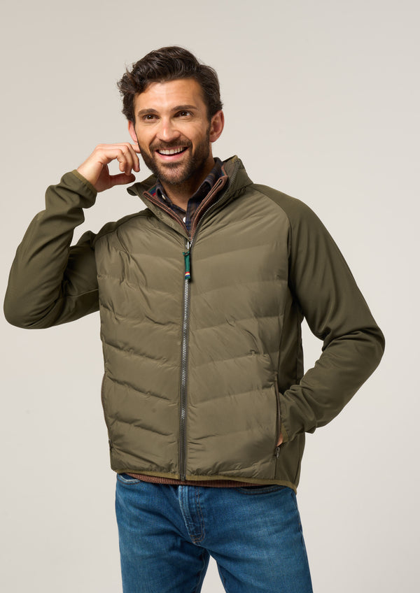 Alan Paine Calsall Men's Hybrid Jacket In Olive - Regular Fit