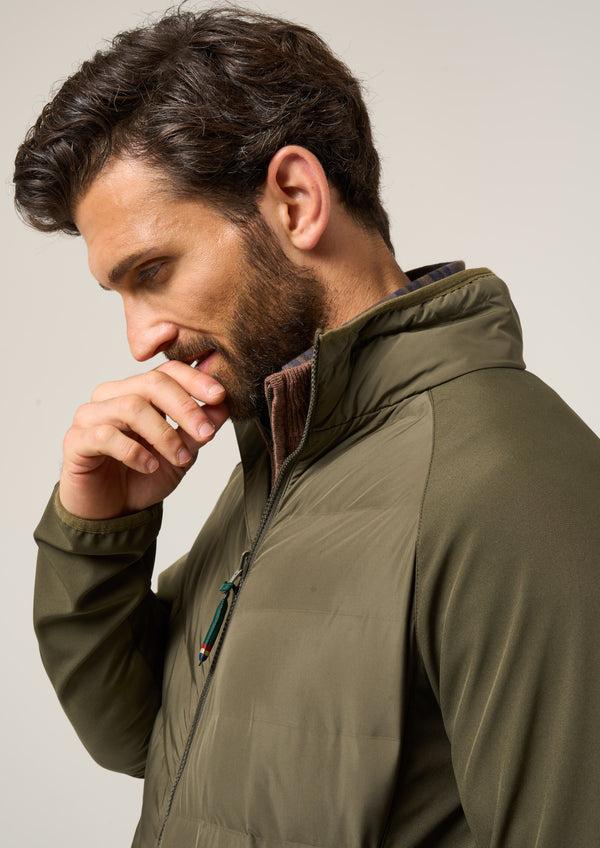 Alan Paine Calsall Men's Hybrid Jacket In Olive - Regular Fit
