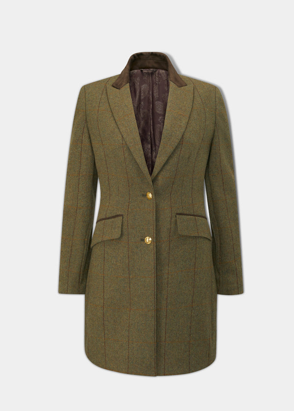 alan paine Combrook Ladies Mid-Thigh Coat In Grove - Regular Fit