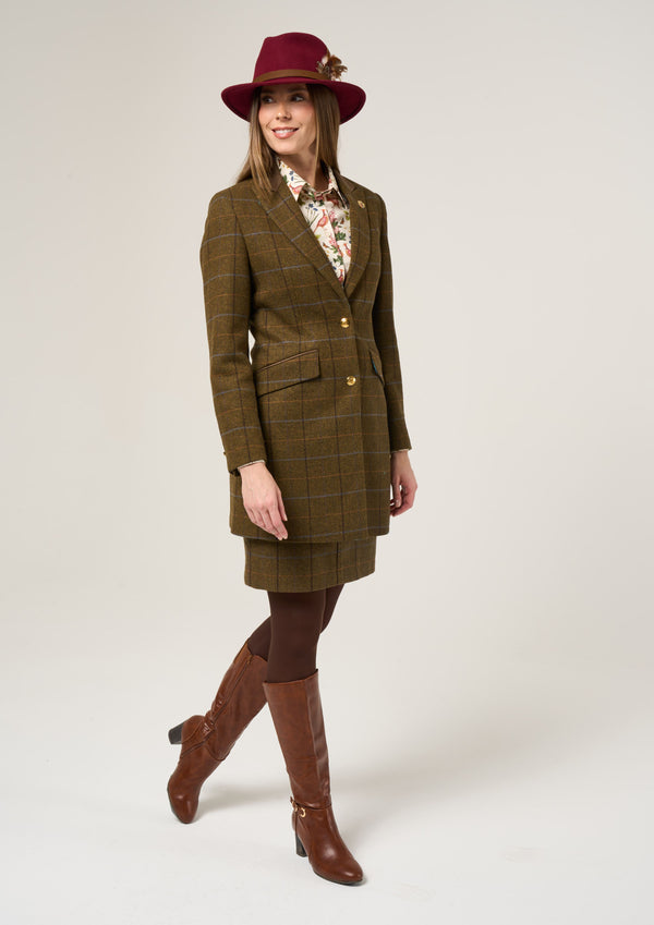 Alan Paine Combrook Ladies Mid-Thigh Coat In Hazel - Regular Fit