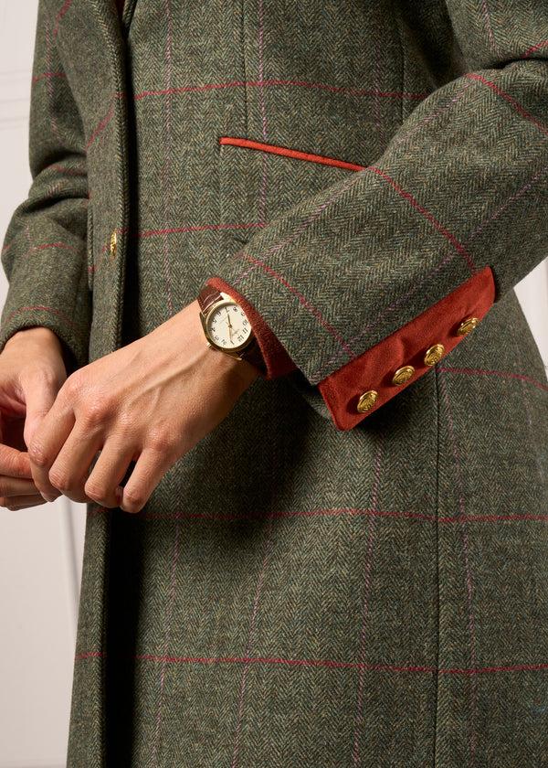 Alan Paine Combrook Ladies Mid-Thigh Coat In Heath - Regular Fit