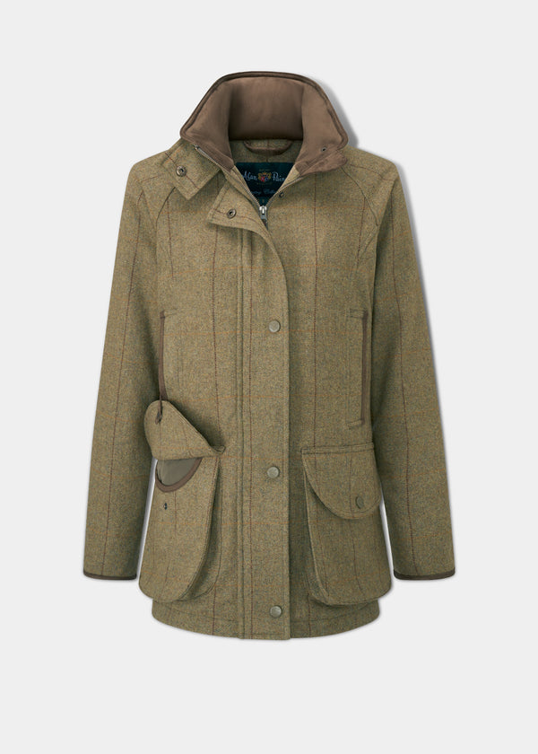 alan paine Combrook Ladies Tweed Shooting Coat In Grove - Shooting Fit