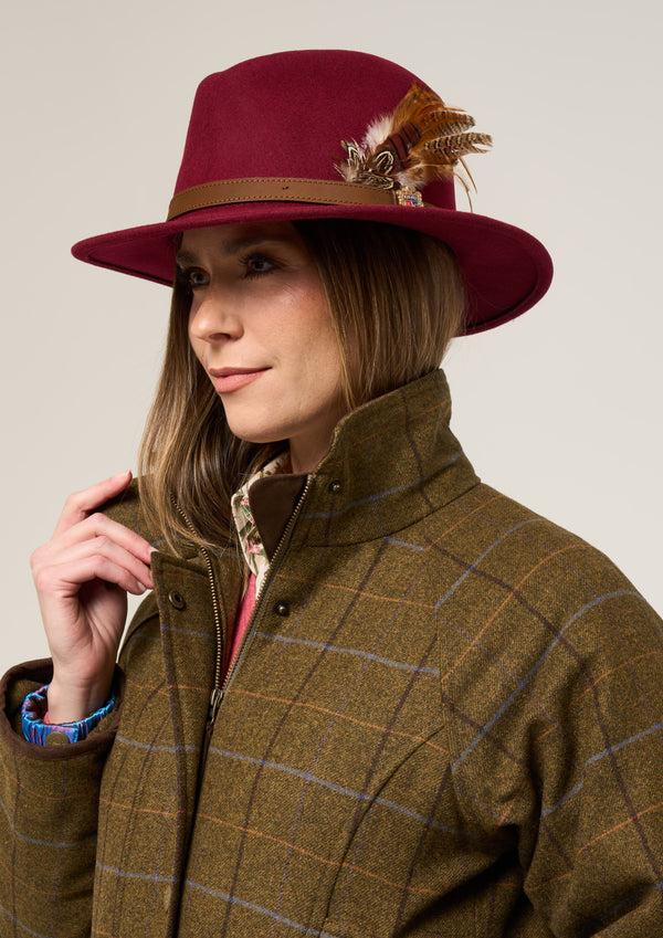 Alan Paine Combrook Ladies Tweed Shooting Coat In Hazel - Shooting Fit