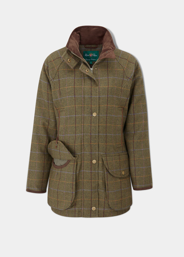 alan paine Combrook Ladies Tweed Shooting Coat In Hazel - Shooting Fit