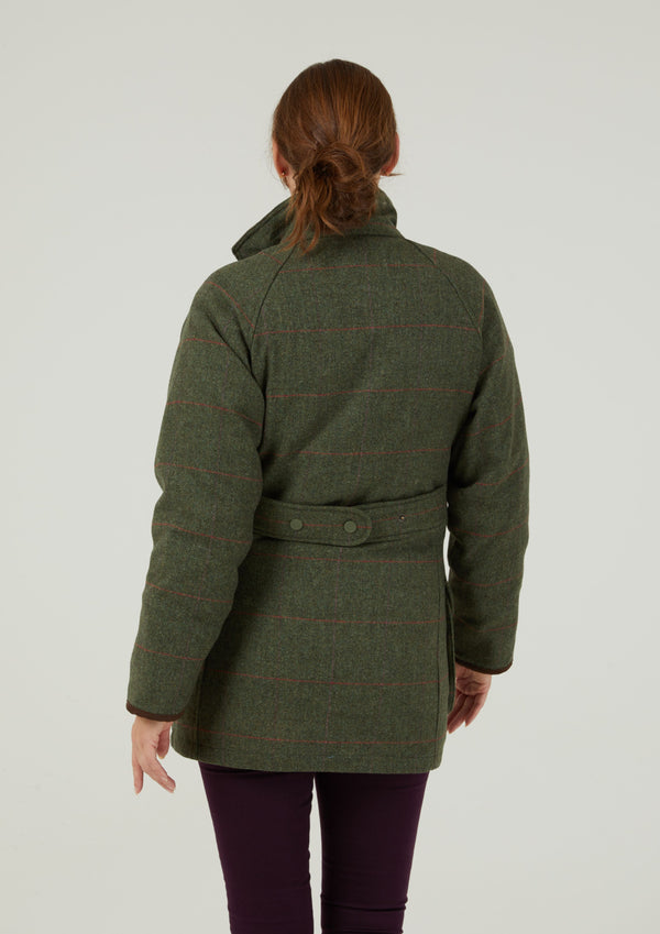 Alan Paine Combrook Ladies Tweed Shooting Coat In Heath - Shooting Fit