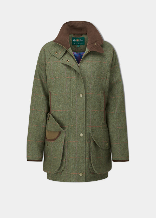 alan paine Combrook Ladies Tweed Shooting Coat In Heath - Shooting Fit