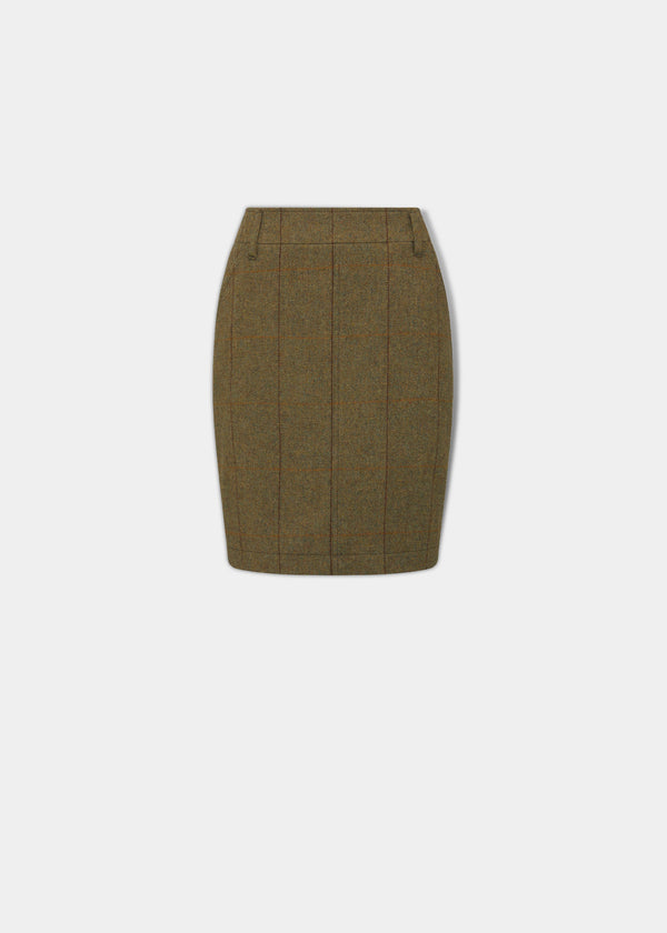 alan paine Combrook Ladies Tweed Skirt 49cm In Grove