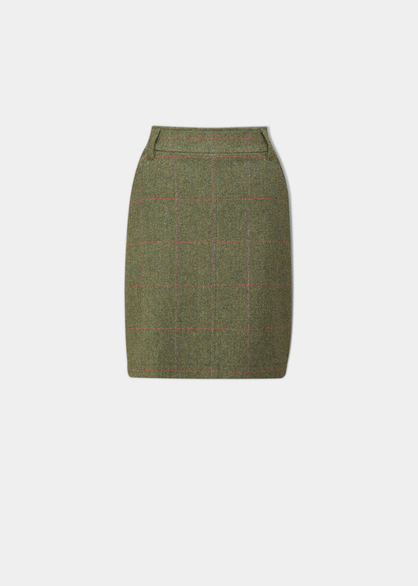 alan paine Combrook Ladies Tweed Skirt 49cm In Heath