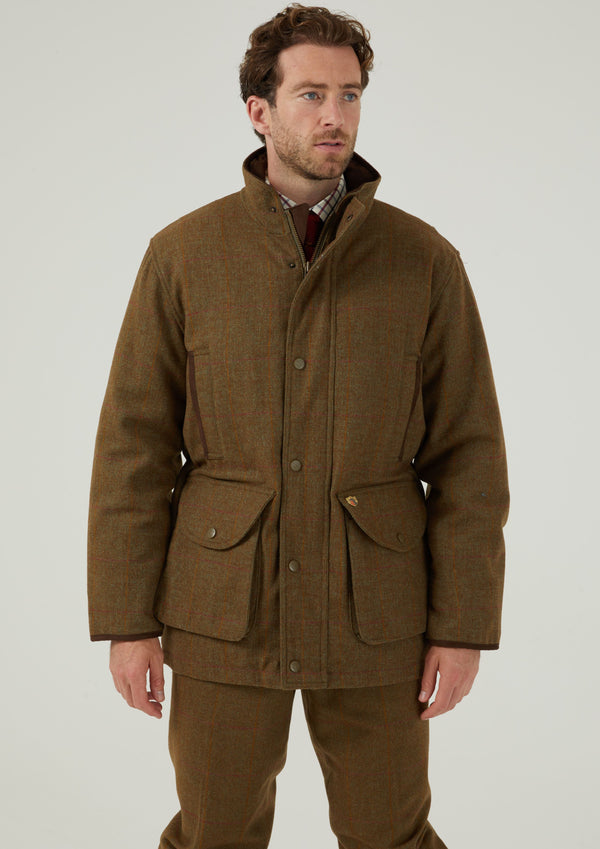 Alan Paine Combrook Men's Tweed Shooting Field Coat In Hawthorn - Shooting Fit