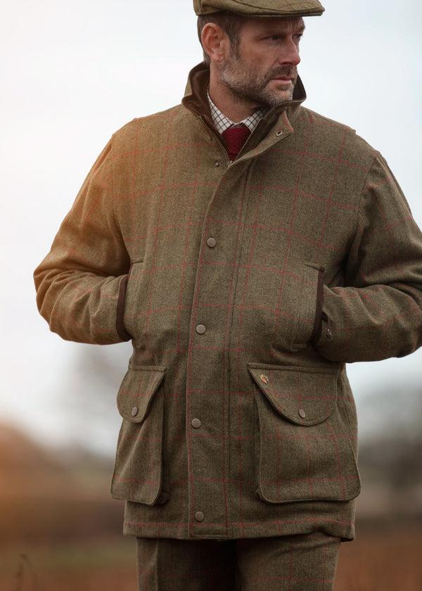 Alan Paine Combrook Men's Tweed Shooting Field Coat In Sage - Shooting Fit