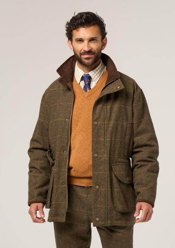 Alan Paine Combrook Men's Tweed Shooting Field Coat In Teak - Shooting Fit