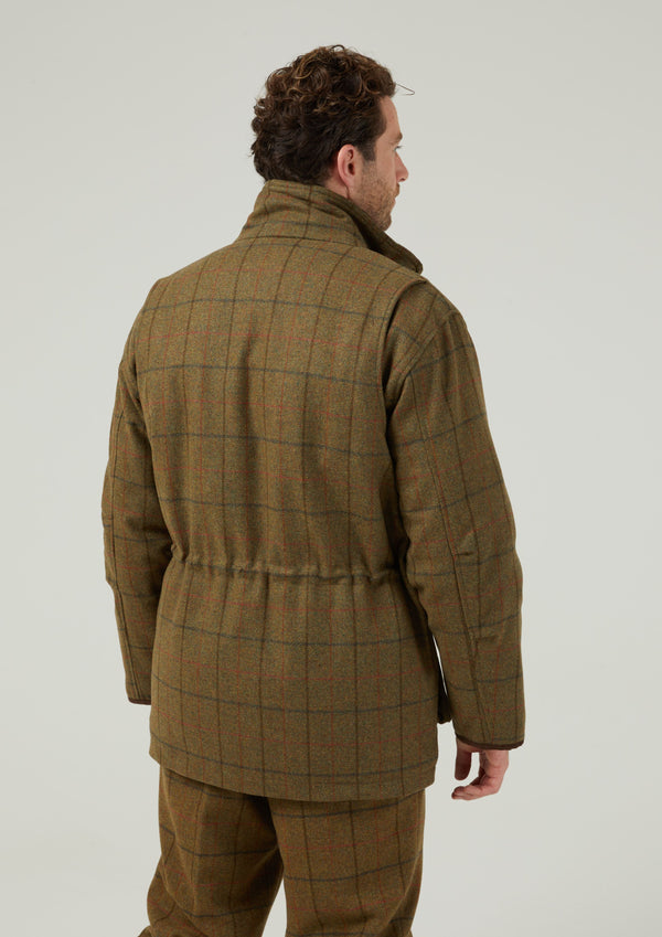 Alan Paine Combrook Men's Tweed Shooting Field Coat In Thyme - Shooting Fit