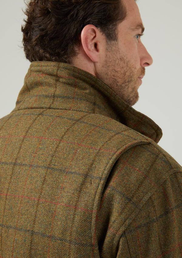 Alan Paine Combrook Men's Tweed Shooting Field Coat In Thyme - Shooting Fit