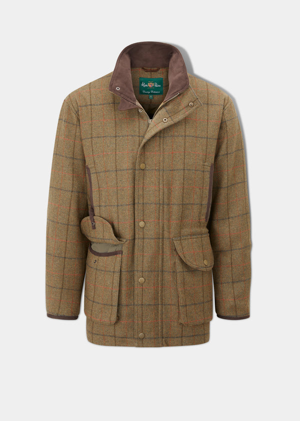 alan paine Combrook Men's Tweed Shooting Field Coat In Thyme - Shooting Fit