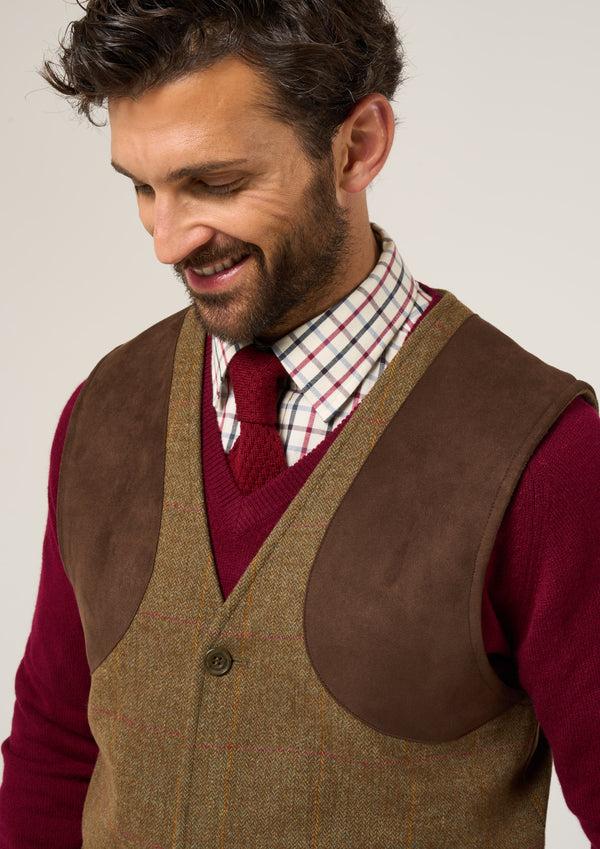 Alan Paine Combrook Men's Tweed Shooting Waistcoat In Hawthorn - Shooting Fit