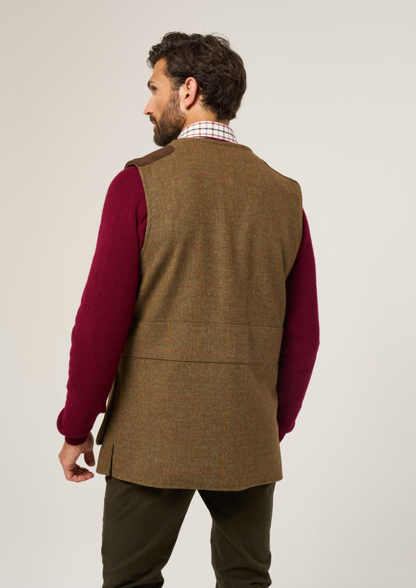 Alan Paine Combrook Men's Tweed Shooting Waistcoat In Hawthorn - Shooting Fit