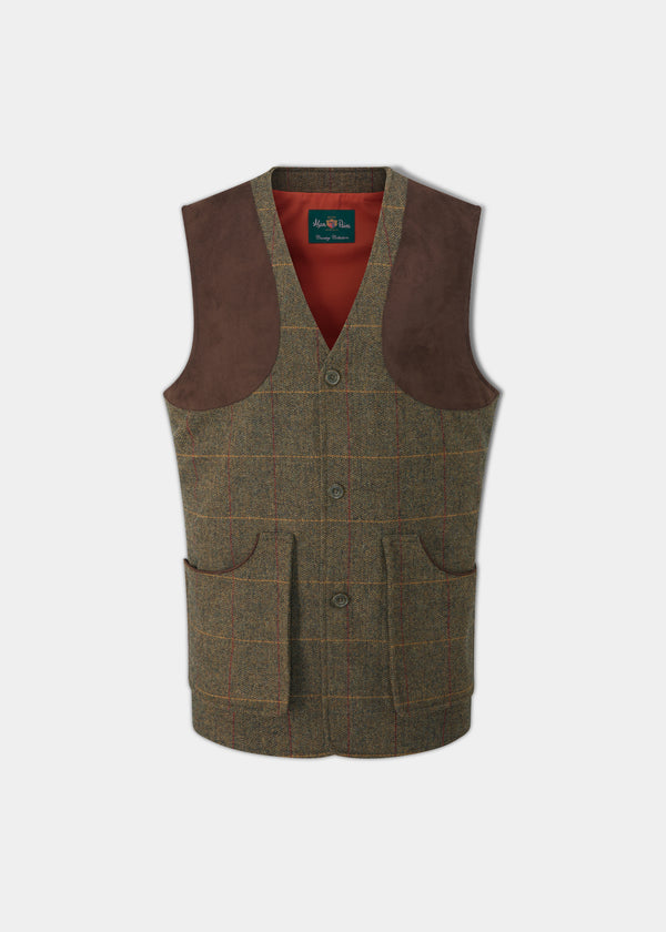 alan paine Combrook Men's Tweed Shooting Waistcoat in Teak - Shooting Fit