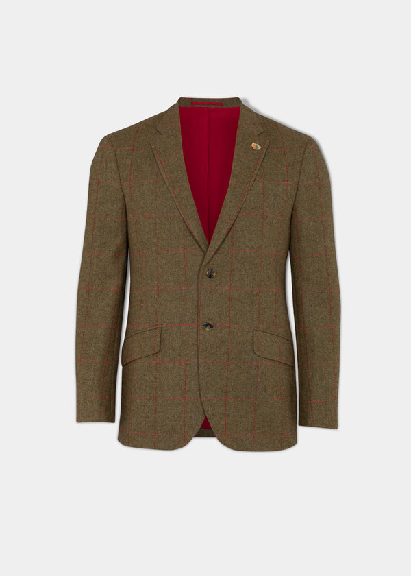 alan paine Combrook Men's Tweed Sports Blazer In Sage - Regular Fit