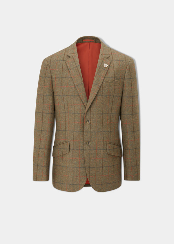 alan paine Combrook Men's Tweed Sports Blazer In Thyme - Regular Fit