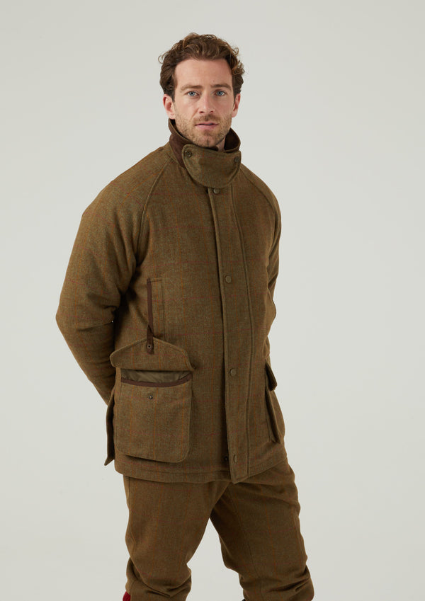 Alan Paine Combrook Men's Waterproof Tweed Coat In Hawthorn - Regular Fit