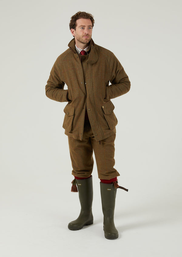 Alan Paine Combrook Men's Waterproof Tweed Coat In Hawthorn - Regular Fit