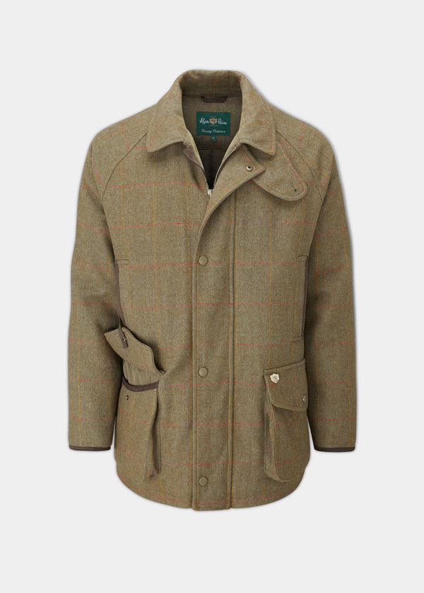 alan paine Combrook Men's Waterproof Tweed Coat In Hawthorn - Regular Fit