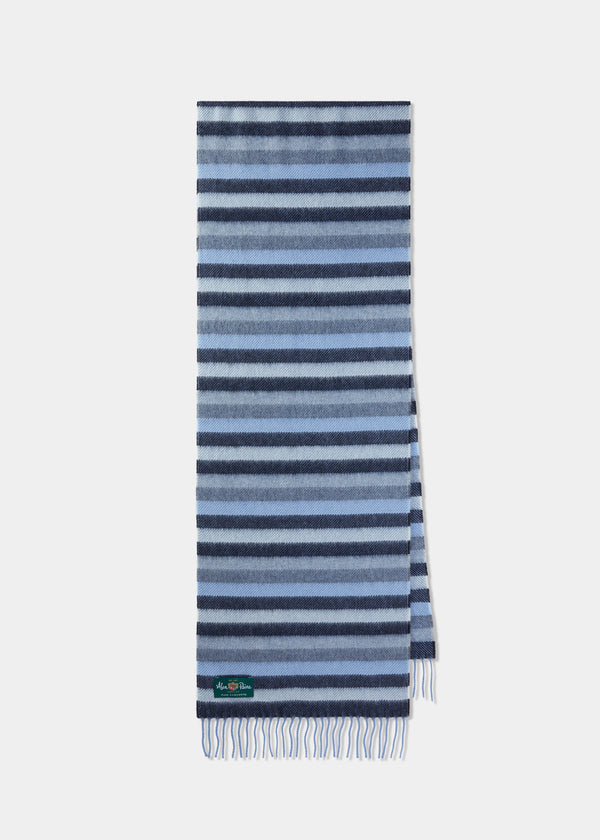 alan paine Denside Block Stripe Cashmere Scarf In Charcoal
