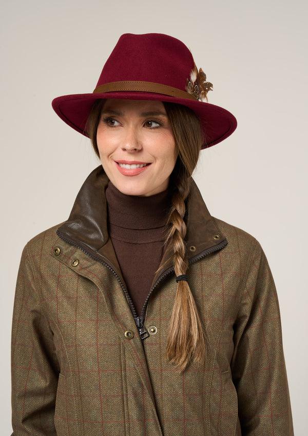 Alan Paine Didsmere Ladies Technical Tweed Coat In Pine - Regular Fit