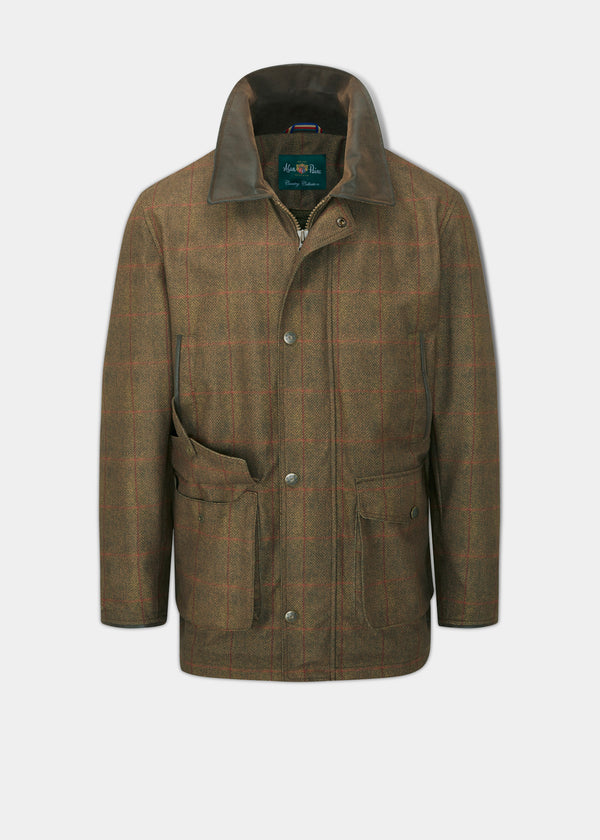 alan paine Didsmere Men's Technical Tweed Coat In Oak - Regular Fit