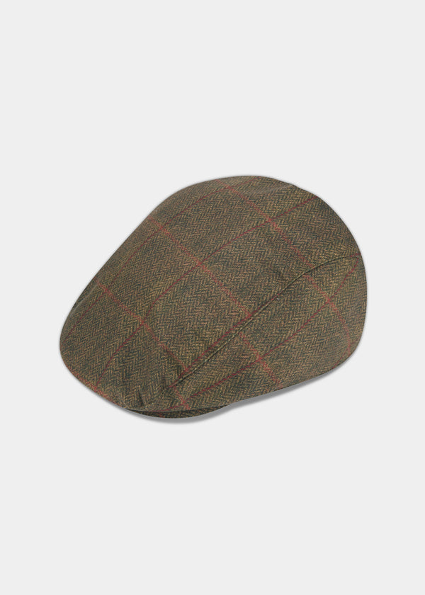 alan paine Didsmere Men's Technical Tweed Waterproof Cap In Oak - Regular Fit