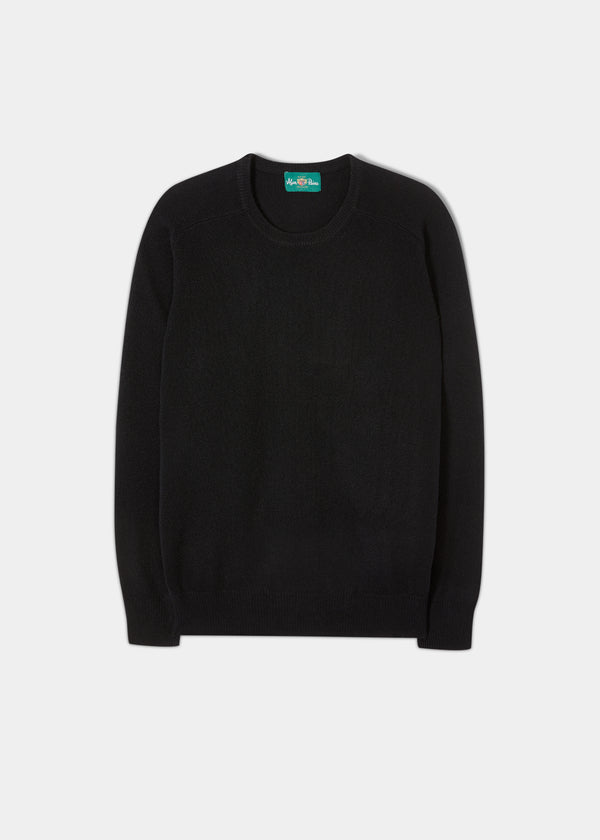alan paine Dorset Men's Lambswool Jumper in Black - Classic Fit