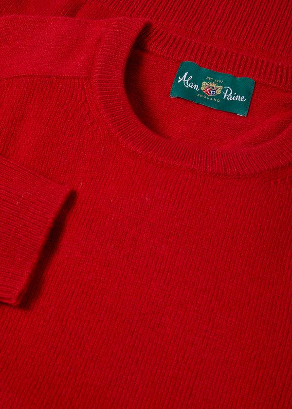 Alan Paine Dorset Men's Lambswool Jumper In Dubonnet - Classic Fit