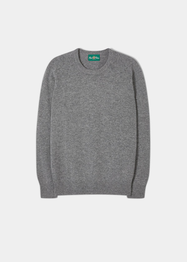 alan paine Dorset Men's Lambswool Jumper in Grey Mix - Classic Fit