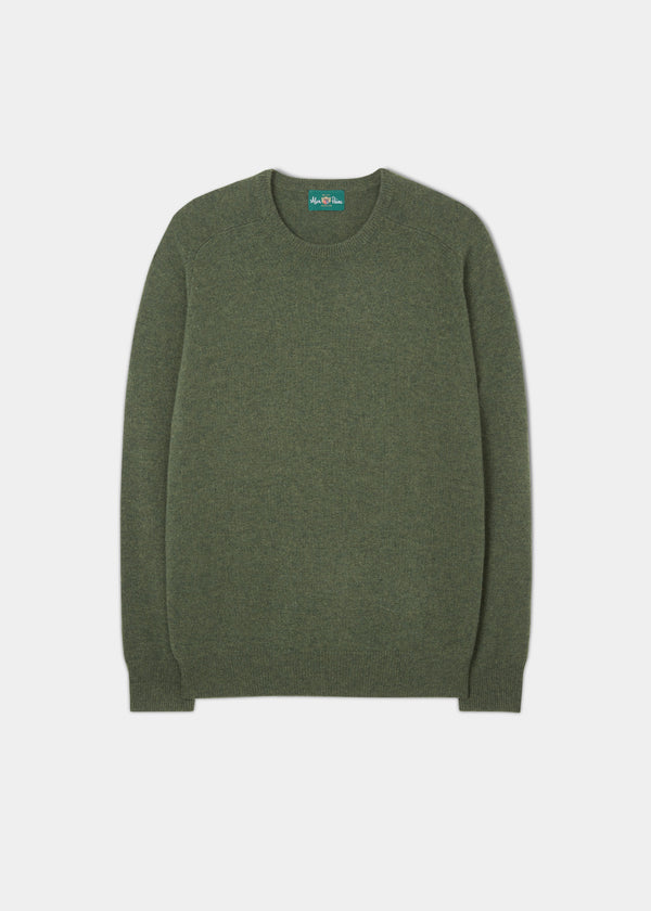 alan paine Dorset Men's Lambswool Jumper in Rosemary - Classic Fit