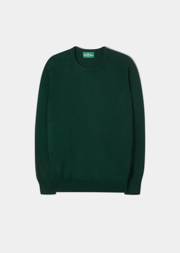 alan paine Dorset Men's Lambswool Jumper in Tartan Green - Classic Fit