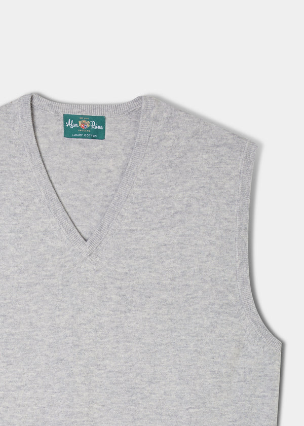 Alan Paine Ellerby Cotton Cashmere Slipover In Dove