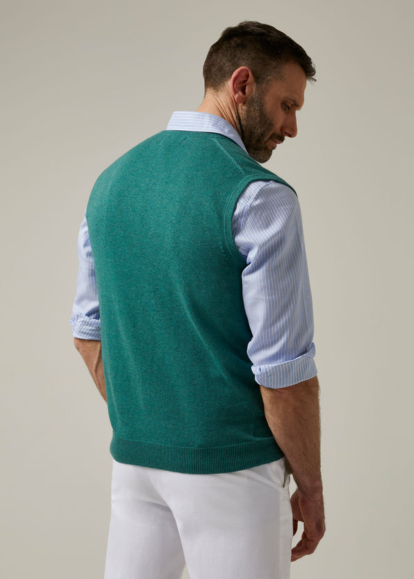 Alan Paine Ellerby Cotton Cashmere Slipover In Moorland