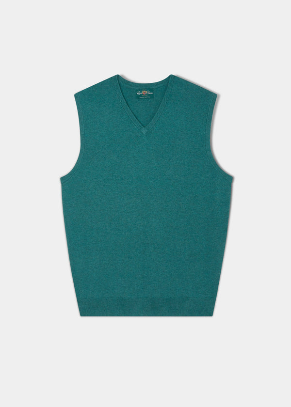 alan paine Ellerby Cotton Cashmere Slipover In Moorland