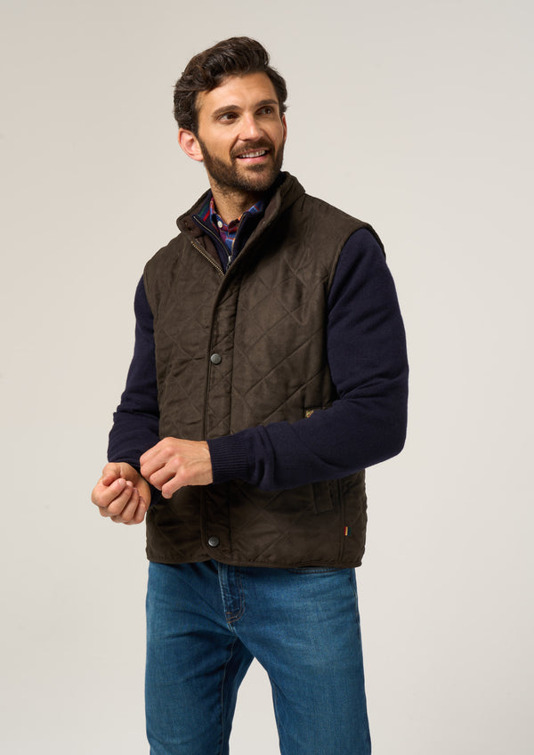 Alan Paine Felwell Men's Gilet In Olive - Regular Fit